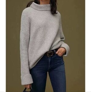 Anthropologie Pilcro Ribbed Chunky Turtleneck Oversized Tunic Sweater